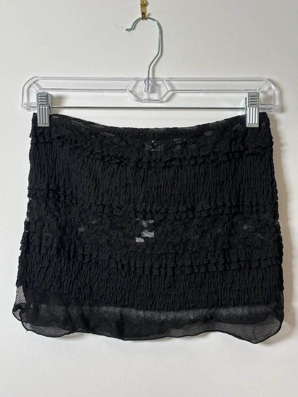 Black Lace Mini Beach Skirt